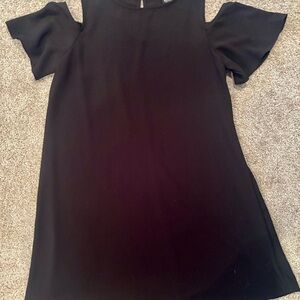 Bobeau Black Flutter Sleeve Cut Out Blouse